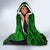 New Zealand Hooded Blanket Silver Fern and Maori Symbols Papua Shell Green Style LT03 - Polynesian Pride