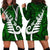 New Zealand Hoodie Dress Silver Fern and Maori Symbols Papua Shell Green Style LT03 - Polynesian Pride