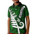 New Zealand Kid Polo Shirt Silver Fern and Maori Symbols Papua Shell Green Style LT03 Kid Green - Polynesian Pride