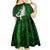 New Zealand Kid Short Sleeve Dress Silver Fern and Maori Symbols Papua Shell Green Style LT03 - Polynesian Pride