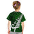 New Zealand Kid T Shirt Silver Fern and Maori Symbols Papua Shell Green Style LT03 - Polynesian Pride