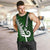 New Zealand Men Tank Top Silver Fern and Maori Symbols Papua Shell Green Style LT03 Green - Polynesian Pride