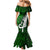 New Zealand Mermaid Dress Silver Fern and Maori Symbols Papua Shell Green Style LT03 - Polynesian Pride