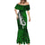 New Zealand Mermaid Dress Silver Fern and Maori Symbols Papua Shell Green Style LT03 - Polynesian Pride