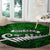 New Zealand Round Carpet Silver Fern and Maori Symbols Papua Shell Green Style LT03 - Polynesian Pride