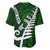 Personalized New Zealand Baseball Jersey Silver Fern and Maori Symbols Papua Shell Green Style LT03 - Polynesian Pride