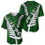 Personalized New Zealand Baseball Jersey Silver Fern and Maori Symbols Papua Shell Green Style LT03 - Polynesian Pride