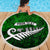 Personalized New Zealand Beach Blanket Silver Fern and Maori Symbols Papua Shell Green Style LT03 - Polynesian Pride