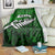 Personalized New Zealand Blanket Silver Fern and Maori Symbols Papua Shell Green Style LT03 - Polynesian Pride