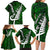 Personalized New Zealand Family Matching Long Sleeve Bodycon Dress and Hawaiian Shirt Silver Fern and Maori Symbols Papua Shell Green Style LT03 - Polynesian Pride