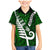 Personalized New Zealand Family Matching Mermaid Dress and Hawaiian Shirt Silver Fern and Maori Symbols Papua Shell Green Style LT03 Son's Shirt Green - Polynesian Pride