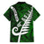 Personalized New Zealand Family Matching Short Sleeve Bodycon Dress and Hawaiian Shirt Silver Fern and Maori Symbols Papua Shell Green Style LT03 - Polynesian Pride