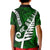 Personalized New Zealand Kid Polo Shirt Silver Fern and Maori Symbols Papua Shell Green Style LT03 - Polynesian Pride