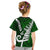 Personalized New Zealand Kid T Shirt Silver Fern and Maori Symbols Papua Shell Green Style LT03 - Polynesian Pride