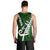 Personalized New Zealand Men Tank Top Silver Fern and Maori Symbols Papua Shell Green Style LT03 - Polynesian Pride