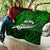 Personalized New Zealand Quilt Silver Fern and Maori Symbols Papua Shell Green Style LT03 - Polynesian Pride