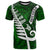 Personalized New Zealand T Shirt Silver Fern and Maori Symbols Papua Shell Green Style LT03 Green - Polynesian Pride