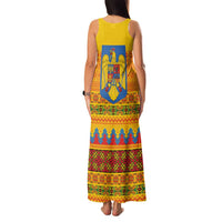 Romania Merry Christmas Family Matching Tank Maxi Dress and Hawaiian Shirt Romania Emblem Traditional Folk Art - Polynesian Pride