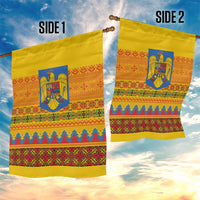 Romania Merry Christmas Garden Flag Romania Emblem Traditional Folk Art - Polynesian Pride