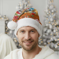 Hawaii Mele Kalikimaka Christmas Santa Hat Funny Santa Claus Surfing on Tropical Plants - Polynesian Pride