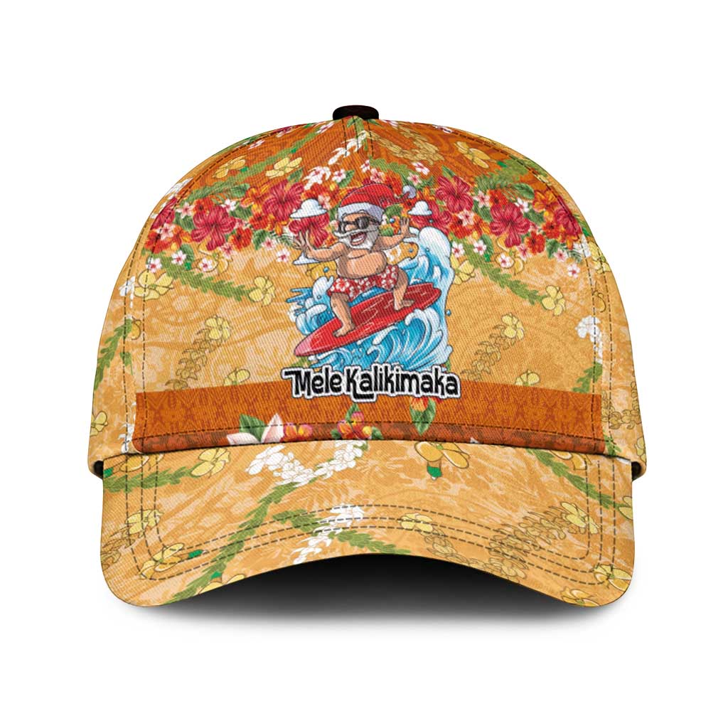 Hawaii Mele Kalikimaka Classic Cap Funny Santa Claus Surfing on Tropical Plants LT03 Universal Fit Multicolor - Polynesian Pride