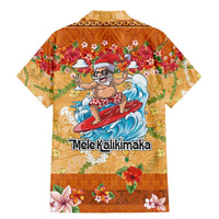 Hawaii Mele Kalikimaka Family Matching Mermaid Dress and Hawaiian Shirt Funny Santa Claus Surfing on Tropical Plants - Polynesian Pride