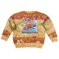 Hawaii Mele Kalikimaka Kid Ugly Christmas Sweater Funny Santa Claus Surfing on Tropical Plants LT03 - Polynesian Pride