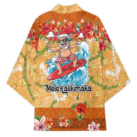 Hawaii Mele Kalikimaka Kimono Funny Santa Claus Surfing on Tropical Plants - Polynesian Pride