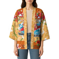 Hawaii Mele Kalikimaka Kimono Funny Santa Claus Surfing on Tropical Plants - Polynesian Pride