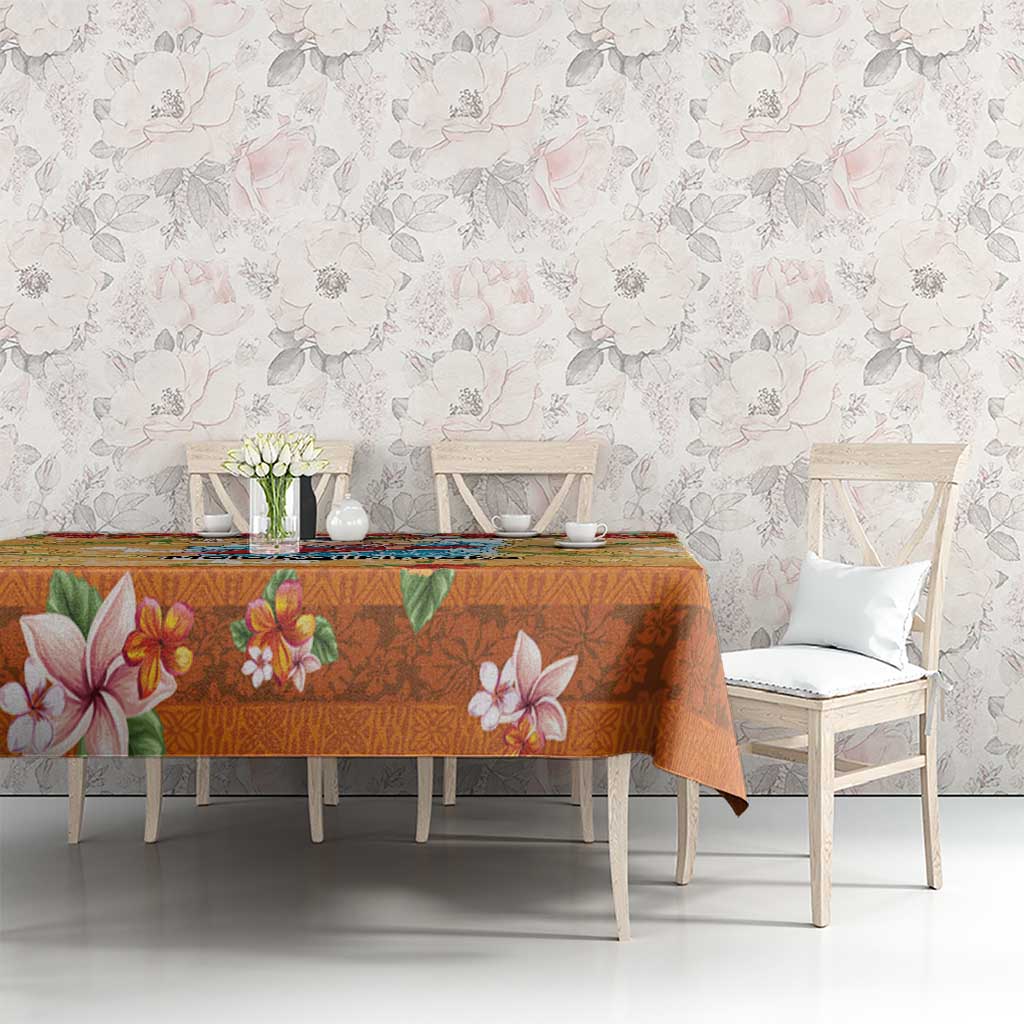 Hawaii Mele Kalikimaka Tablecloth Funny Santa Claus Surfing on Tropical Plants - Polynesian Pride