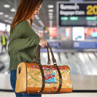 Hawaii Mele Kalikimaka Travel Bag Funny Santa Claus Surfing on Tropical Plants - Polynesian Pride