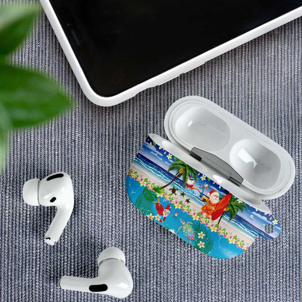Polynesian Merry Christmas AirPods Case Funny Santa Beach Tropical Plant and Turtle LT03 - Polynesian Pride