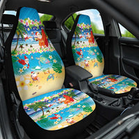 Polynesian Merry Christmas Car Seat Cover Funny Santa Beach Tropical Plant and Turtle LT03 One Size Multicolor - Polynesian Pride
