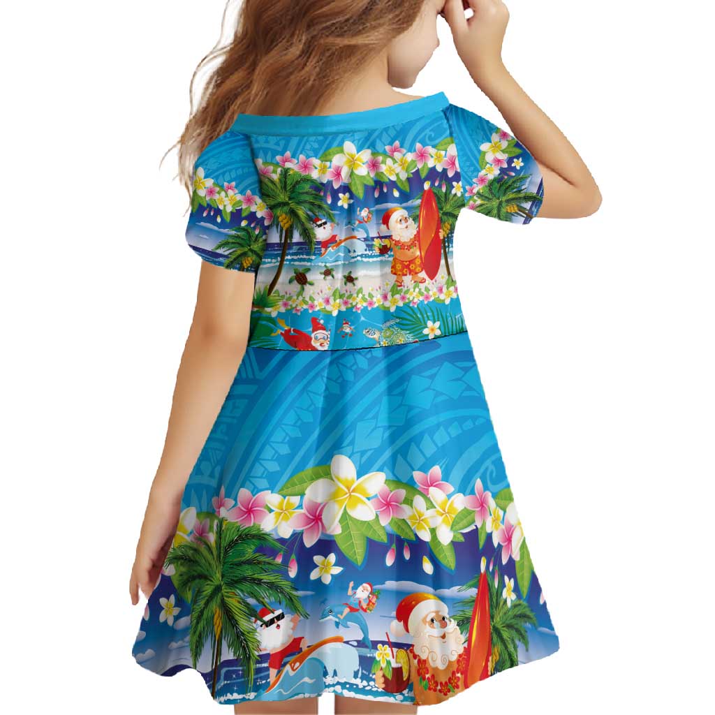 Polynesian Merry Christmas Family Matching Off Shoulder Maxi Dress and Hawaiian Shirt Funny Santa Beach Tropical Plant and Turtle - Polynesian Pride