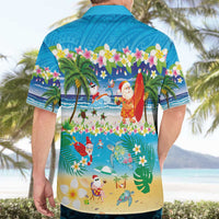 Polynesian Merry Christmas Hawaiian Shirt Funny Santa Beach Tropical Plant and Turtle - Polynesian Pride
