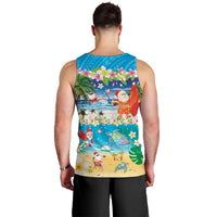 Polynesian Merry Christmas Men Tank Top Funny Santa Beach Tropical Plant and Turtle LT03 - Polynesian Pride