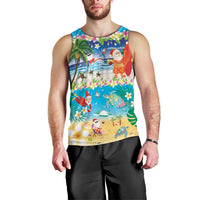 Polynesian Merry Christmas Men Tank Top Funny Santa Beach Tropical Plant and Turtle LT03 - Polynesian Pride