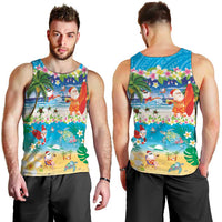 Polynesian Merry Christmas Men Tank Top Funny Santa Beach Tropical Plant and Turtle LT03 - Polynesian Pride