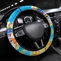 Polynesian Merry Christmas Steering Wheel Cover Funny Santa Beach Tropical Plant and Turtle LT03 Universal Fit Multicolor - Polynesian Pride