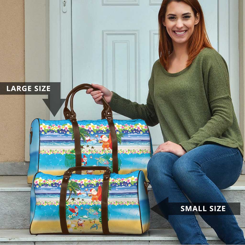 Polynesian Merry Christmas Travel Bag Funny Santa Beach Tropical Plant and Turtle LT03 - Polynesian Pride