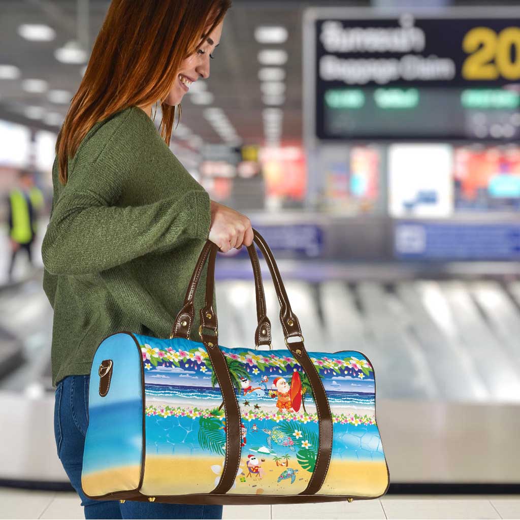 Polynesian Merry Christmas Travel Bag Funny Santa Beach Tropical Plant and Turtle LT03 - Polynesian Pride