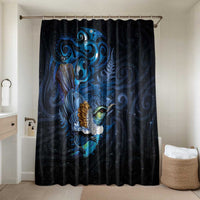Aotearoa Matariki Bathroom Set Maori Tribal with Silver Fern and Tui Bird Galaxy Style - Polynesian Pride
