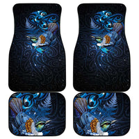 Aotearoa Matariki Car Mats Maori Tribal with Silver Fern and Tui Bird Galaxy Style - Polynesian Pride