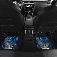 Aotearoa Matariki Car Mats Maori Tribal with Silver Fern and Tui Bird Galaxy Style - Polynesian Pride