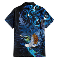 Aotearoa Matariki Family Matching Puletasi and Hawaiian Shirt Maori Tribal with Silver Fern and Tui Bird Galaxy Style - Polynesian Pride