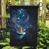 Aotearoa Matariki Garden Flag Maori Tribal with Silver Fern and Tui Bird Galaxy Style - Polynesian Pride