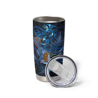 Aotearoa Matariki Tumbler Cup Maori Tribal with Silver Fern and Tui Bird Galaxy Style - Polynesian Pride