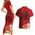 Personalised Hawaii Valentine Day Couples Matching Short Sleeve Bodycon Dress and Hawaiian Shirt Couple Love Heart mix Hibiscus and Polynesian Tattoo LT03 - Polynesian Pride