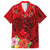 Personalised Hawaii Valentine Day Family Matching Off Shoulder Long Sleeve Dress and Hawaiian Shirt Couple Love Heart mix Hibiscus and Polynesian Tattoo LT03 Dad's Shirt - Short Sleeve Red - Polynesian Pride