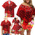 Personalised Hawaii Valentine Day Family Matching Off Shoulder Short Dress and Hawaiian Shirt Couple Love Heart mix Hibiscus and Polynesian Tattoo LT03 - Polynesian Pride